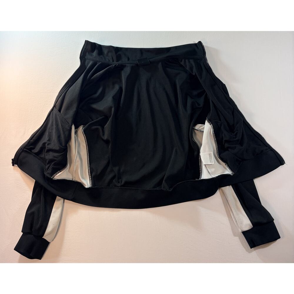 Jordan Womens Track Jacket L Black White Colorblock Cropped Jumpman Full Zip - Picture 6 of 10